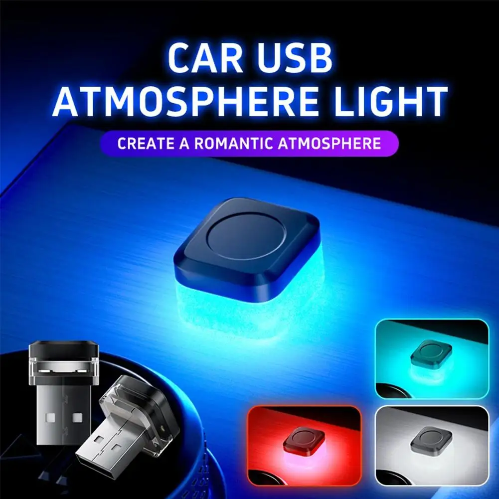 1 pçs mini usb led luz do carro auto interior atmosfera luz lâmpadas de emergência auto colorido lâmpada decorativa acessórios do carro