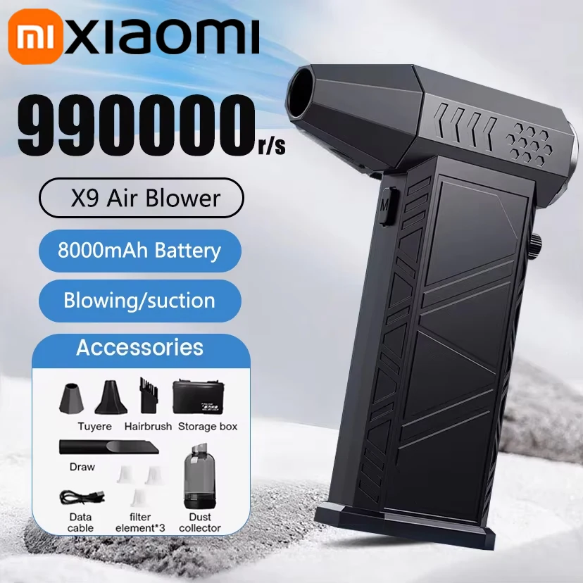 Xiaomi Violent Fan 990000RPM Мощный воздуходувка Вакуумный пылесос Type-C Charge Сильный ветер 58 м/с Бесщеточный турбоструйный вентилятор