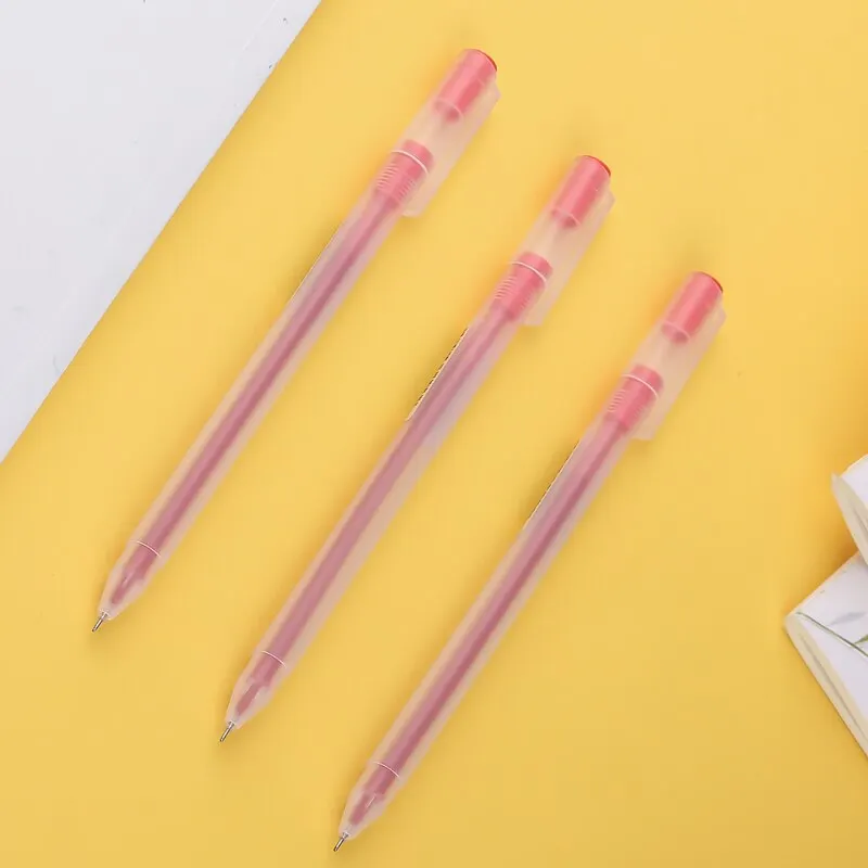 ปากกาเจลปากกาลูกลื่นสำหรับสำนักงานและโรงเรียนขนาด0.5มม. สีดำสีฟ้าสีแดง12ชิ้น/กล่อง