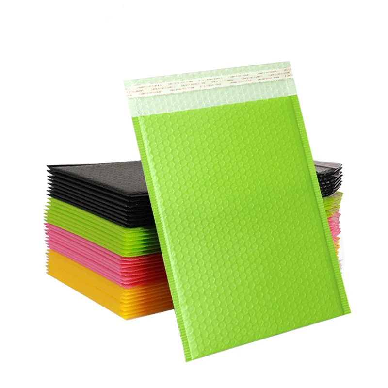 10ชิ้น/ล็อต Bubble Mailers Poly Bubble Mailer Self Seal เบาะซองกระเป๋าของขวัญที่มีสีสันบรรจุภัณฑ์ซองจดหมายกระเป๋าหนังสือ