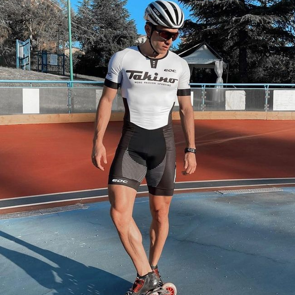 Takino Pakaian Balap Skating Kecepatan Inline Pria Celana Ketat Tim Seluncur Cepat Setelan Triathlon Ropa Ciclismo Pakaian Bersepeda Pakaian Balap