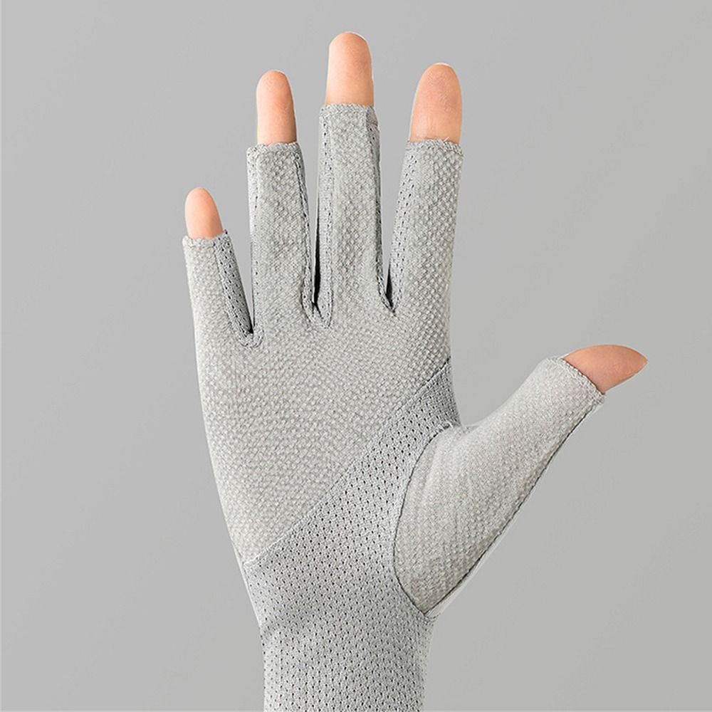 Thin Sunscreen Gloves Fashion Slip Resistant Cotton Anti-UV Mittens Solid Color Elastic Sun Protection Gloves Outdoor