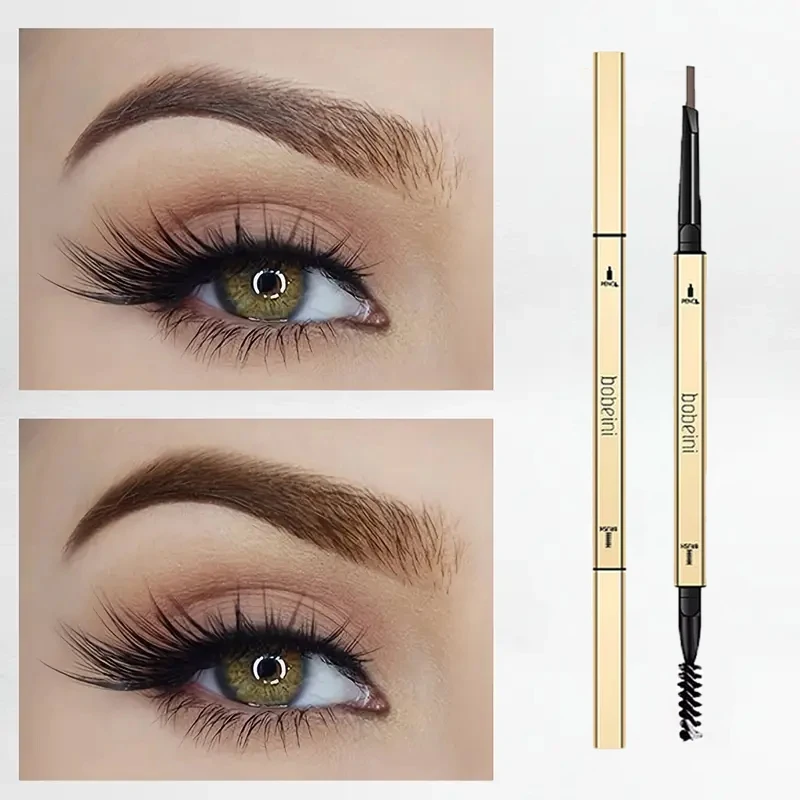 Lápiz de cejas resistente al agua, lápiz de cejas para principiantes, lápiz de cejas de doble cabeza extremadamente fino, duradero y duradero