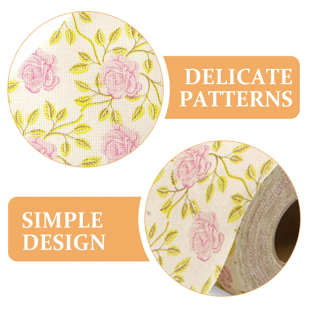 let Paper Printed Roll Paper Decorative Flower Printing Napkin Bathroom Tissue For Home Office Workshop Kitchen Tissue