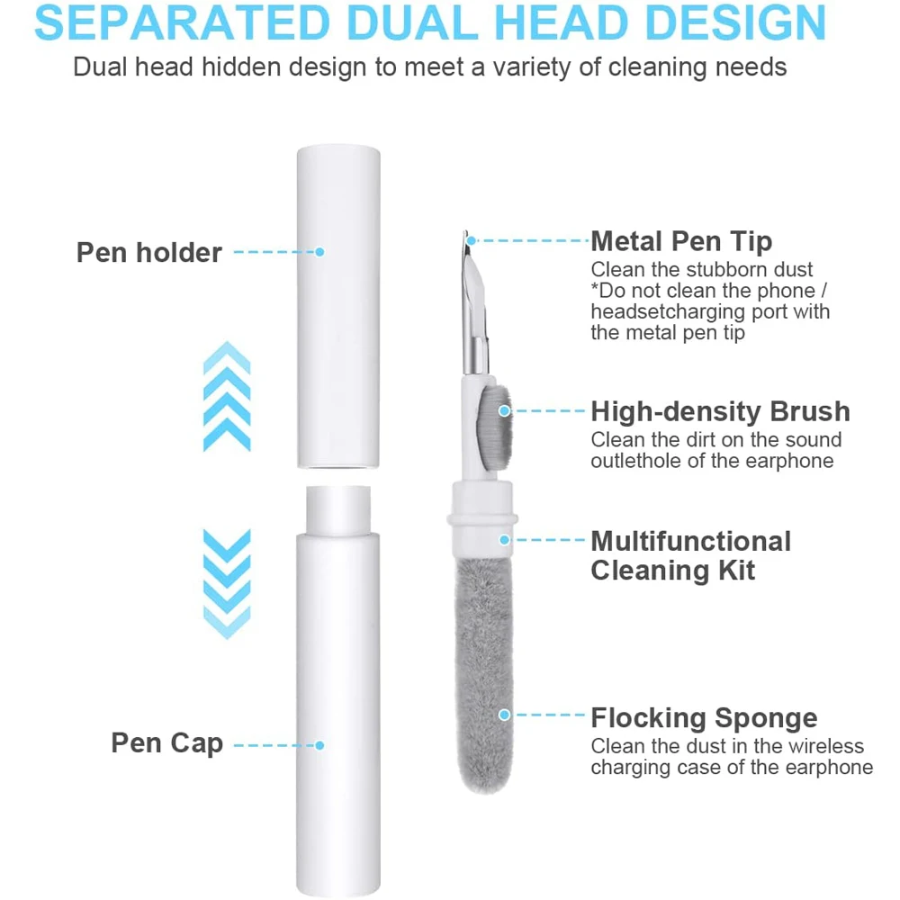 Bluetooth Dụng Cụ Vệ Sinh Cho Airpods Pro 3 2 1 Bền Tai Nghe Nhét Tai Ốp Lưng Bụi Bộ Vệ Sinh Bàn Chải Bút Dành Cho Xiaomi airdots 3Pro