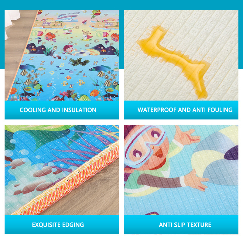 EPE ベビーゲームカーペット、アクティビティマット、ジム、クロール、フロア、EVA フォームおもちゃ、200x180cm