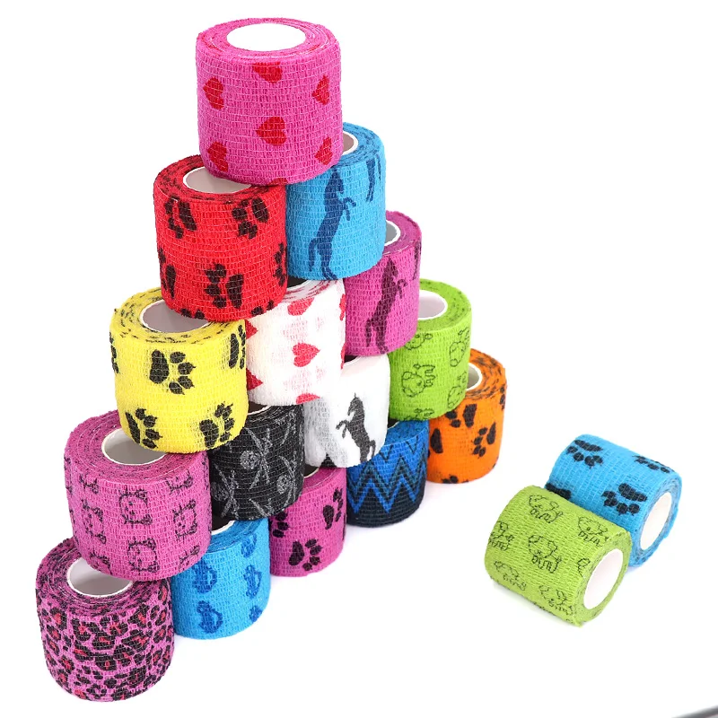 COYOCO In Hình Tự Co Giãn Keo Thể Thao Băng Đeo 2.5Cm Thể Thao Nhiều Màu Sắc Băng Cho Ngón Tay Khớp Mắt Cá Chân Đầu Gối THÚ CƯNG