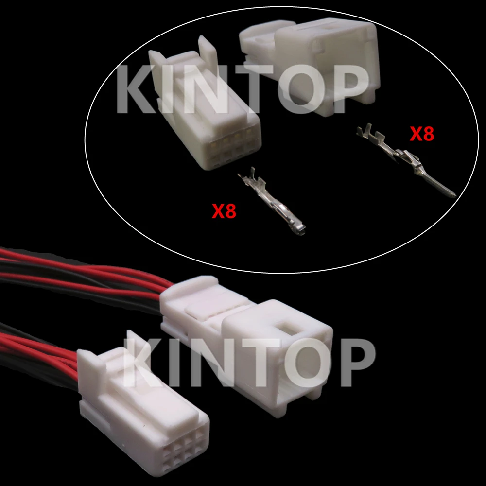 Conector eléctrico de acoplamiento para coche, conector macho y hembra de 8 pines con cables 1565804, 1 1376352, para Nissan, 1 Juego