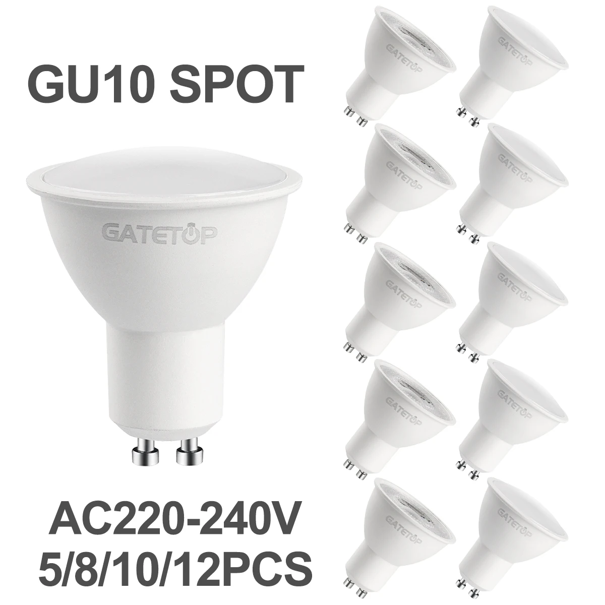 5/8/10/12pcs Dimmerabile GU10 Faretto Led 220V luce Calda 3000K 4000K 6000K Dimmerabile Lampadina Sostituire 50W lampada alogena casa derection