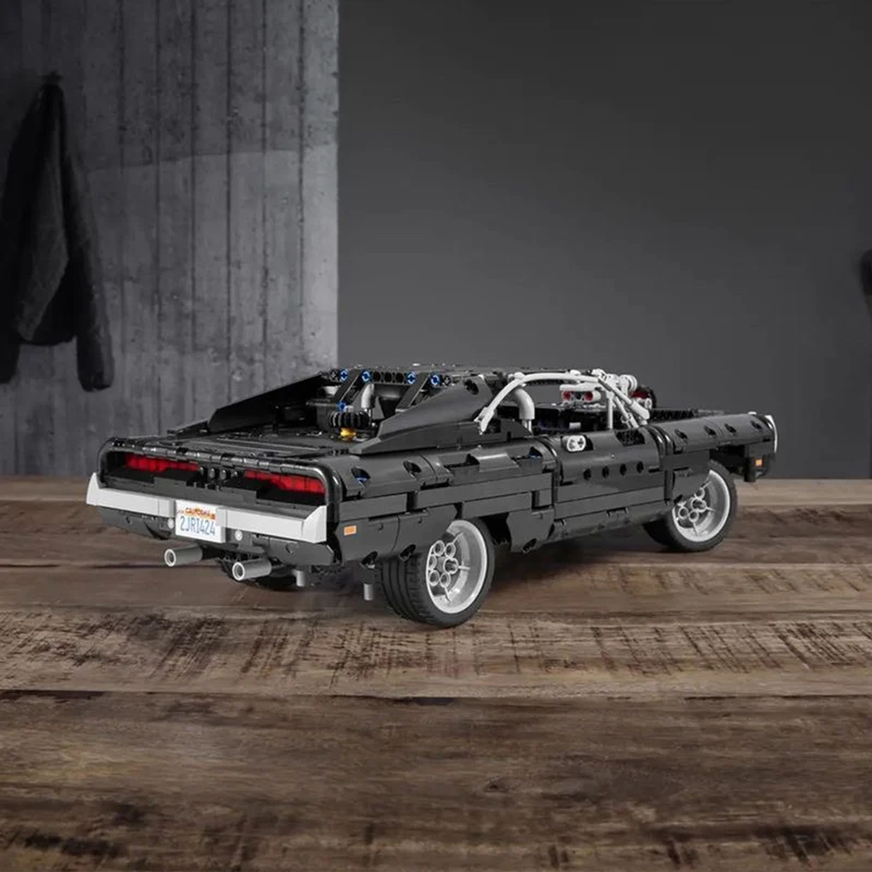 Bloques Moc calientes serie de coches tecnológicos Doms Dodge Charger modelo 42111 bloques de construcción 1077 Uds coches de carreras juguetes regalo para niños