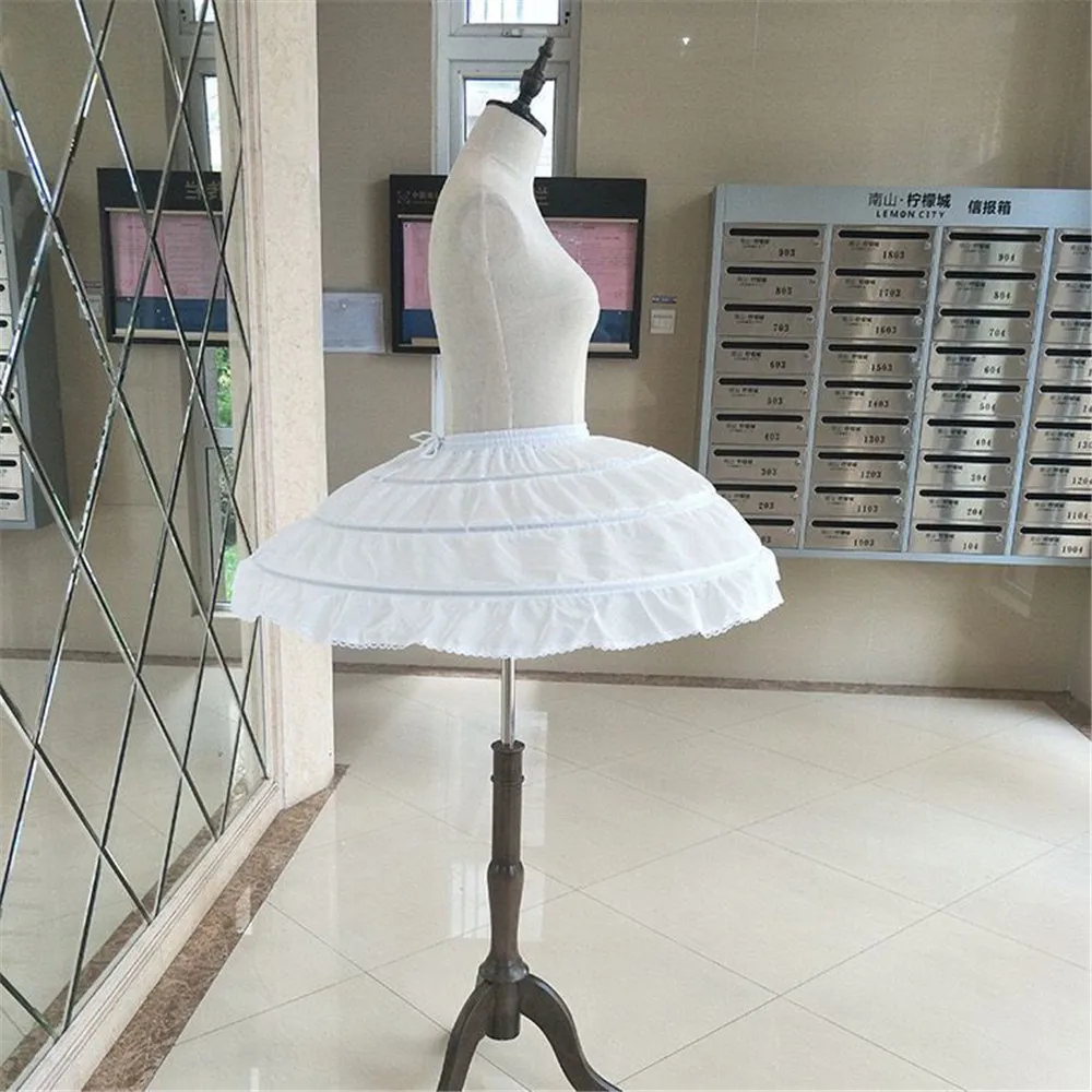 Sottogonne da sposa bianche a 3 cerchi per abito corto Gonna da balletto Ragazze Crinolina Elastico in vita Sottogonna Jupon Court