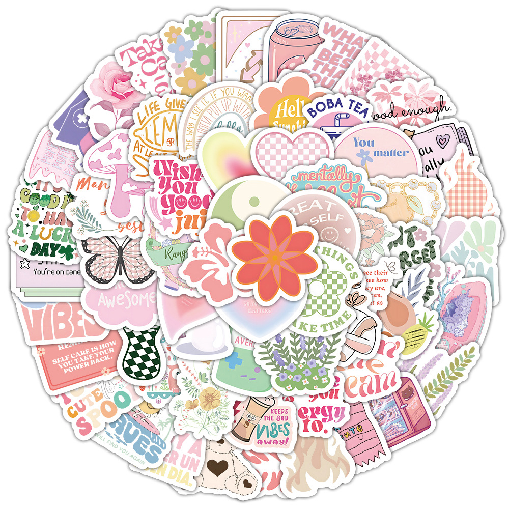 10/30/50/100pcs Cartoon Pink Danish Past Ins Graffiti Stickers Laptop Suitcase Phone Water Bottle Aesthetic Sticker Kids Toys