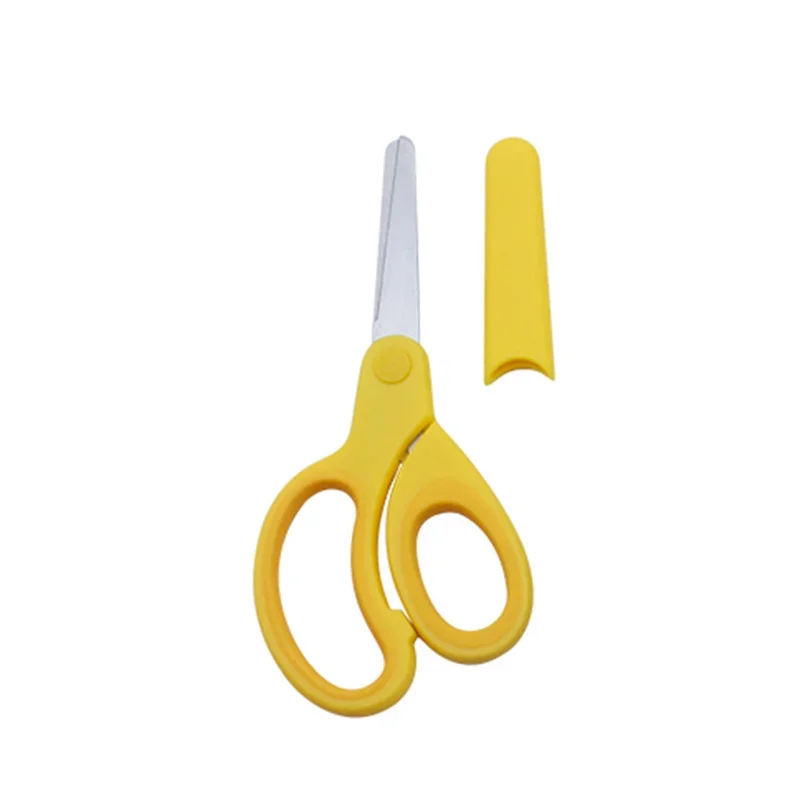 1 Uds. Tijeras de seguridad para niños, estudiantes, papel DIY, tijeras para zurdos, tijeras con manga, herramienta de corte, papelería