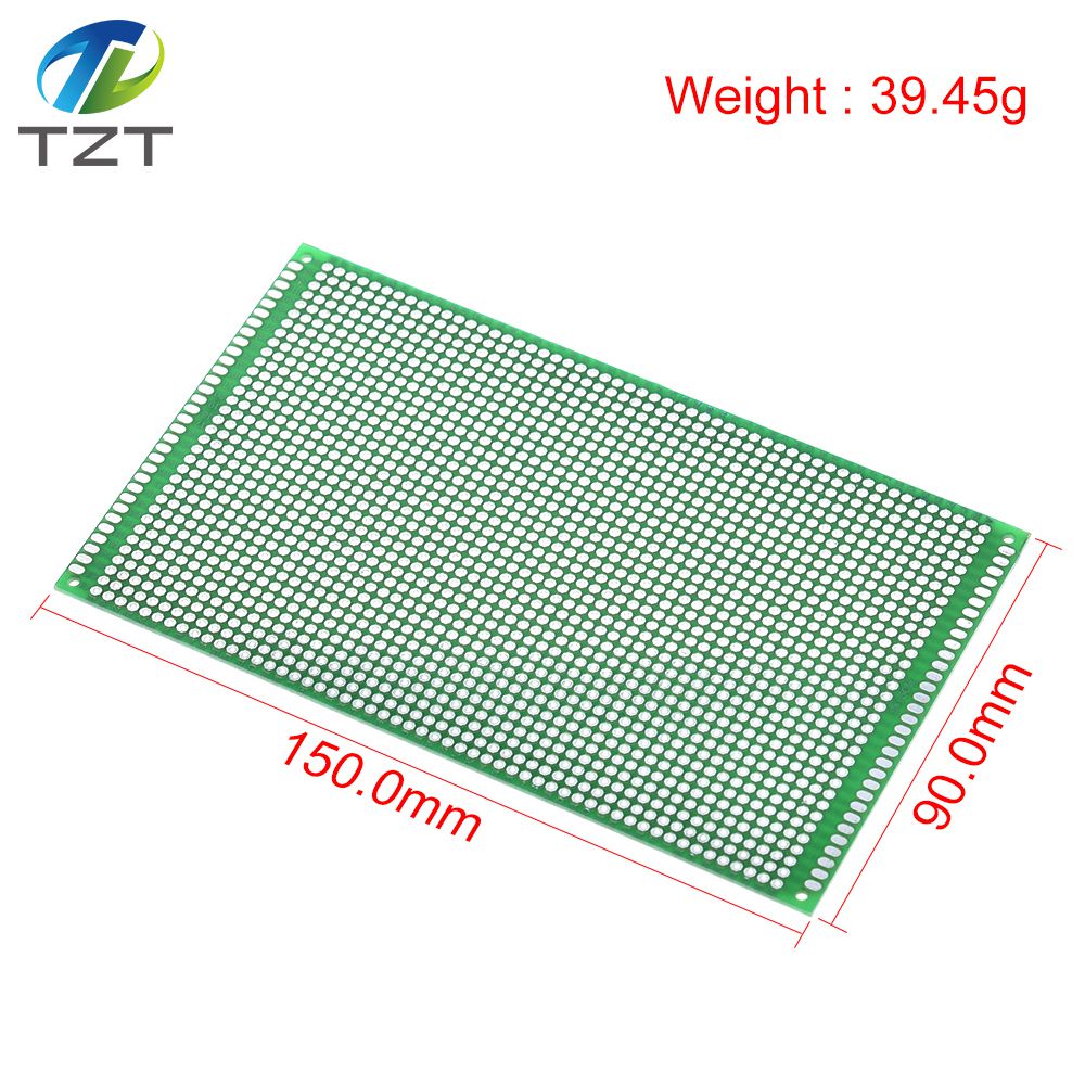 Placa protótipo tzt 9x15 cm, painel universal de 2 camadas 9*15cm, lado duplo 2.54mm verde