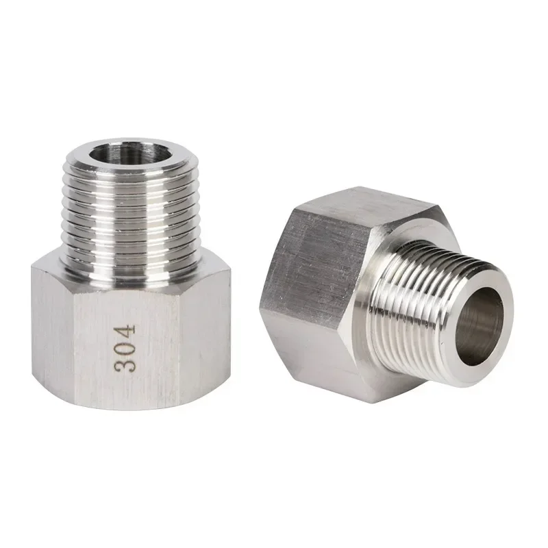 1/8 "1/4" 3/8 "1/2" BSP NPT หญิงชาย Hex ลด Bushing 304 สแตนเลสอะแดปเตอร์ข้อต่อแรงดันสูงสําหรับเครื่องวัดความดัน