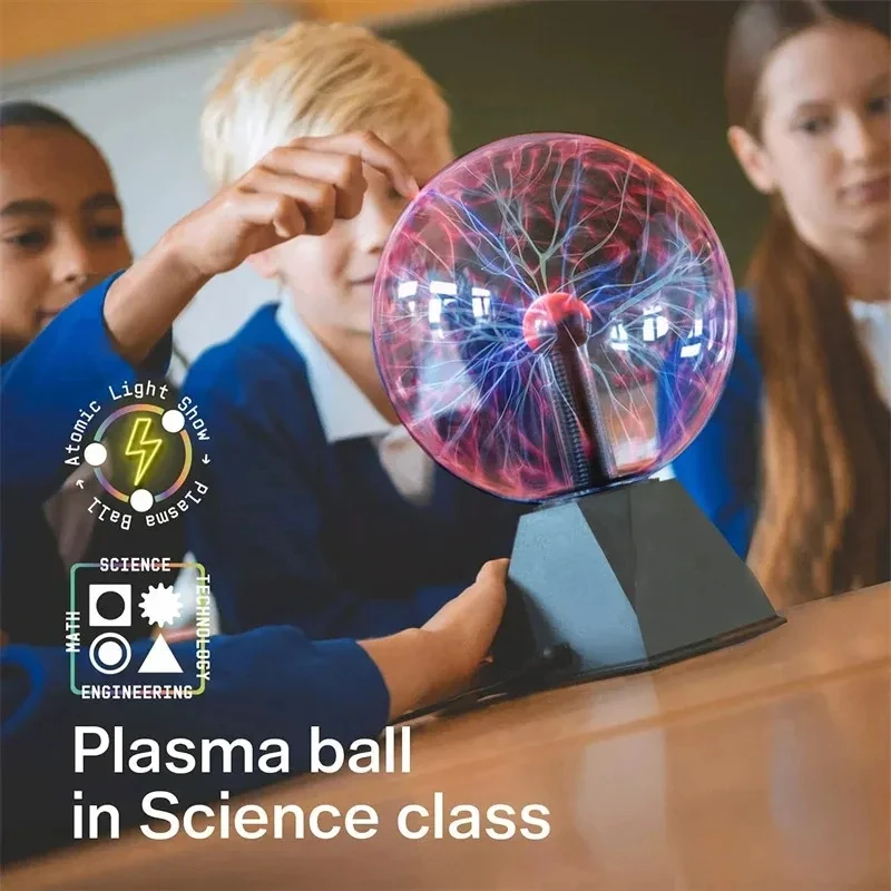 Lámpara de bola de Plasma mágica de 3/4/5/6 pulgadas, luz LED nocturna de ambiente, solo luz de Plasma de vidrio sensible al tacto, decoración de dormitorio, regalos para niños