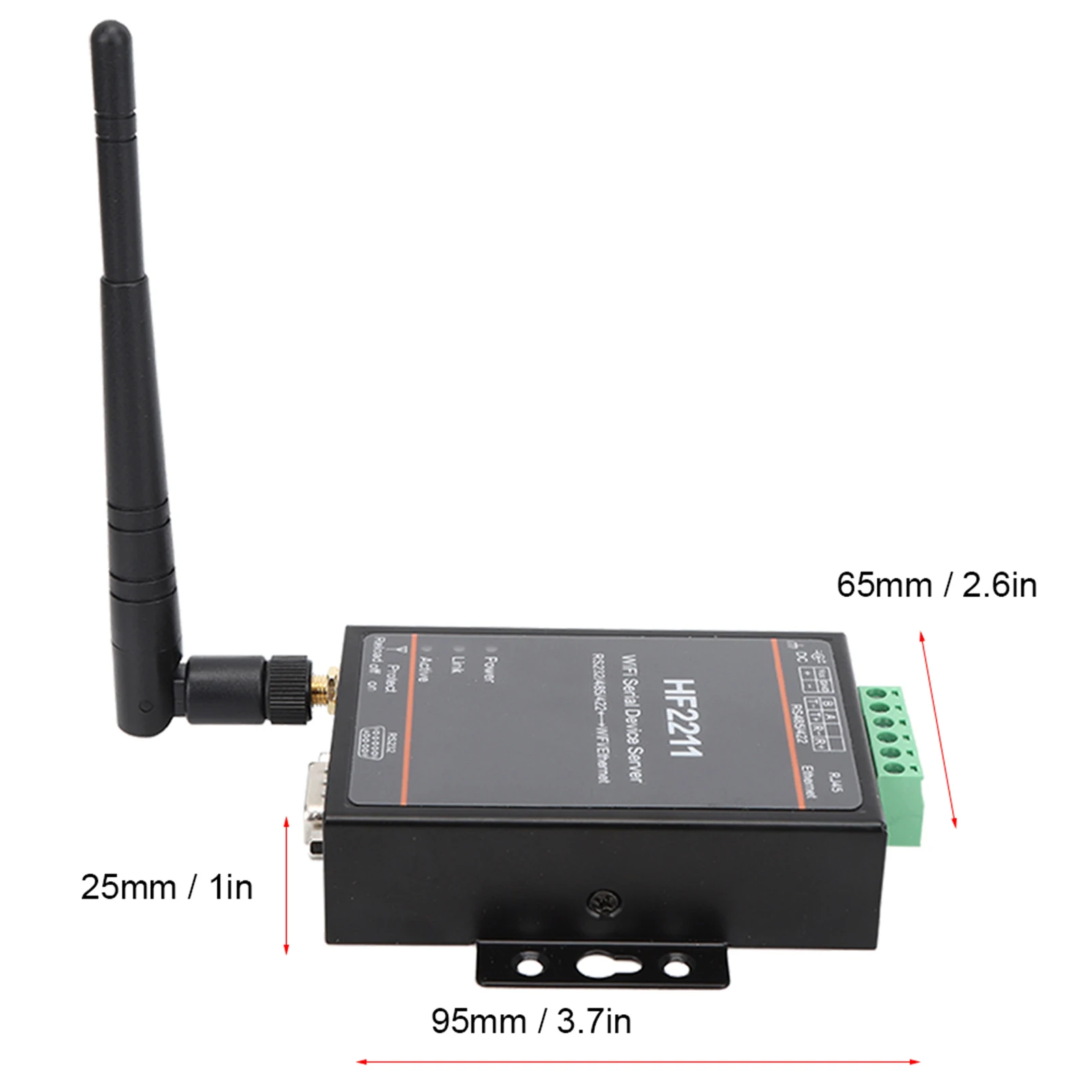 HF2211 Serieller Server RS232/485/422 zu WIFI & Ethernet DTU Netzwerkkommunikation 5-36 VDC HF2211 Ethernet-Konvertermodul