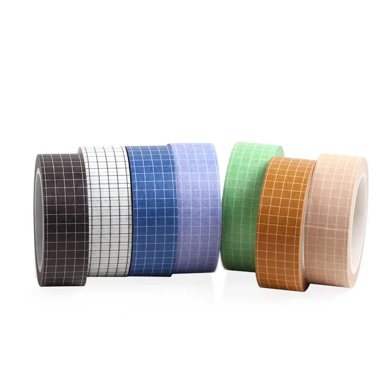 15mm*10m Simple Basic Solid Color Grid Washi Tape DIY Scrapbooking Masking Tape  Decorative Sticker Stationery