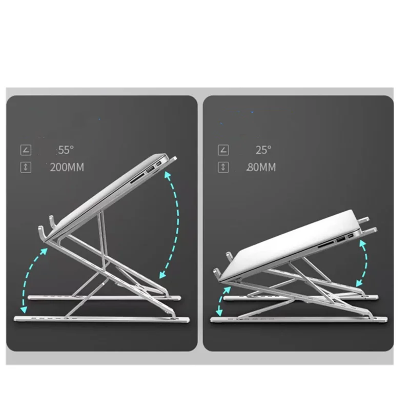 Supporto per laptop per MacBook Pieghevole regolabile in alluminio Computer Pc Tablet Supporto per notebook Tablelaptop Dissipazione del calore