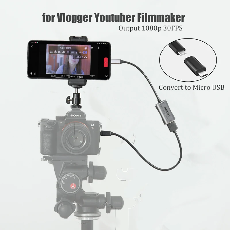 BFOLLOW Android Điện Thoại Máy Tính Bảng Như Máy Ảnh Giám HDMI Cho Vlog Youtuber Nhà Làm Phim DSLR Bắt Hình Thẻ