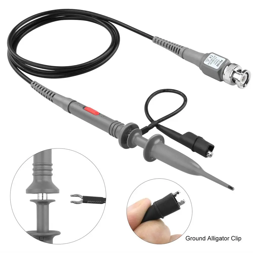 1 Chiếc/2 Chiếc P6100 BNC Dao Động Ký Đầu Đo Bộ 100MHz 1X 10X Mayitr Cao Cấp Phạm Vi Phân Tích Vân Cá Sấu kẹp Đầu Dò Thử Dẫn