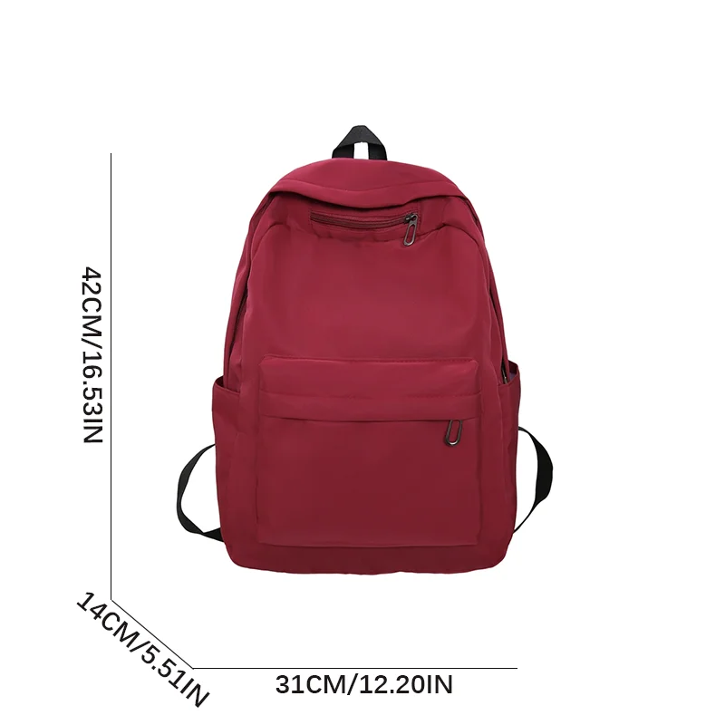 Simple Solid Color Casual Backpack, Lightweight Versatile High School Student Bag, Versatile Solid Color Daypacks ForHangingOut