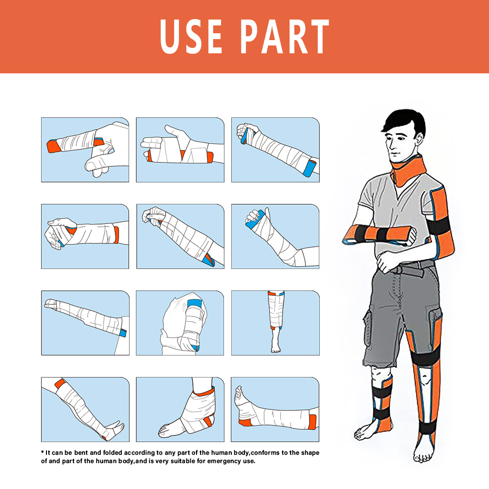 เครื่องมือฉุกเฉินอลูมิเนียม Splint Medical Survival Polymer สำหรับติดตั้งกระดูกชุดฉุกเฉินกลางแจ้ง