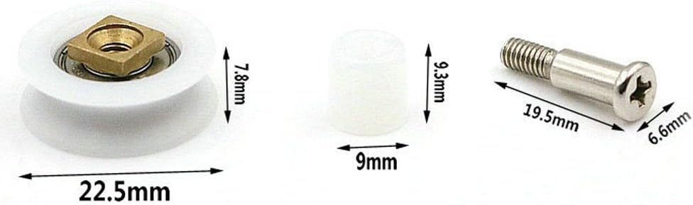 Rodillos de puerta de ducha de polea, accesorios de baño de empuje de arco, rueda colgante de puerta de vidrio, polea de ducha, rodillo de puerta corredera