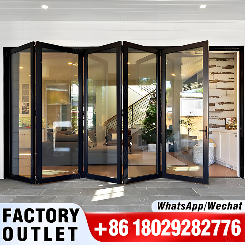 Precios económicos de puertas de vidrio de acordeón, puertas plegables plegables baratas para ducha