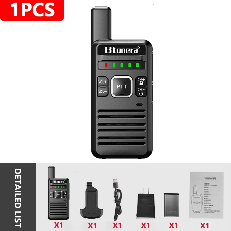Mini Walkie Talkie BTONERA BT68 Portable Two Way Radio Portable Radio Communicator Walkie-Talkies 1 or 2 PCS for Hotel Hunting