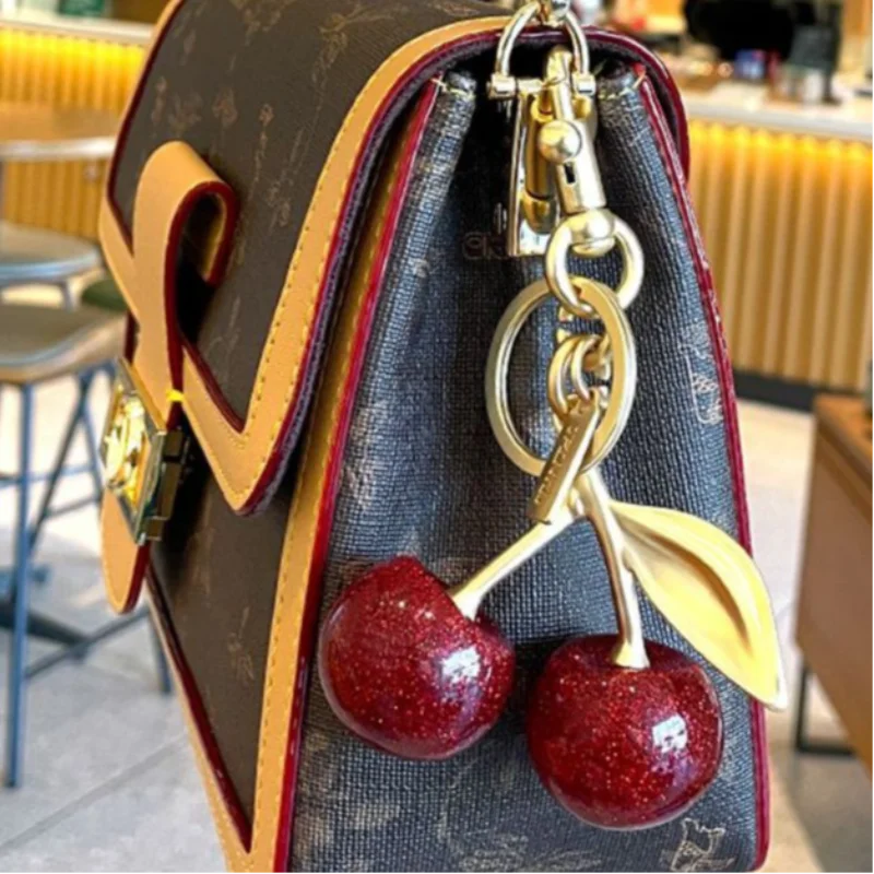 6 Styles Of Cute Cherry Bag Pendants, Personalized Fruit Car Keychains, Exquisite Pendant Decorations, Unisex Cherry Small Gifts