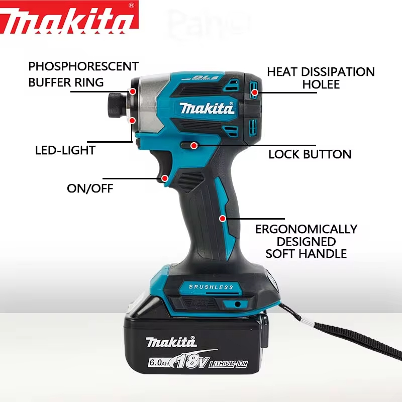 New Makita DTD173 Brushless Cordless 18V Lithium Battery Impact Screwdriver Speed 3600RPM Home Electric Drill Power Tools