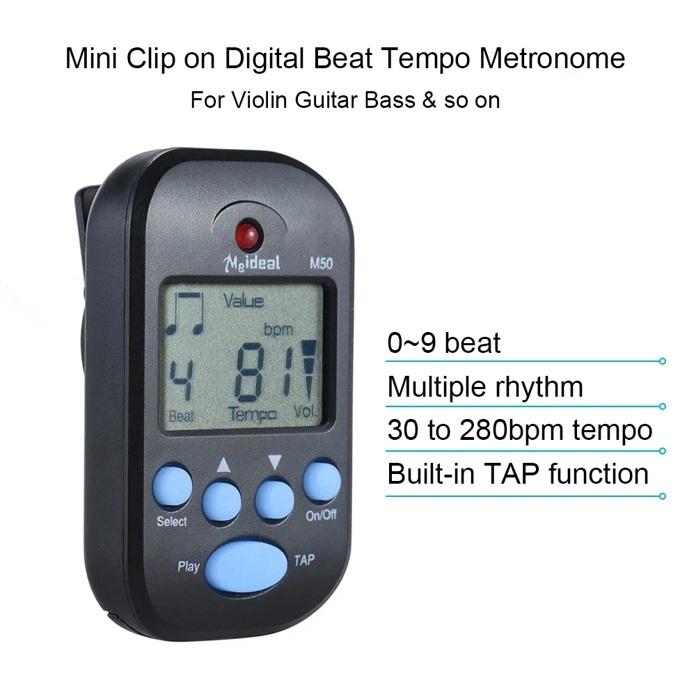 M50 guitar Metronome Professional LCD Digital Rhythm Metronome electric guitar Violin Bass Stringed Instrument Accessories