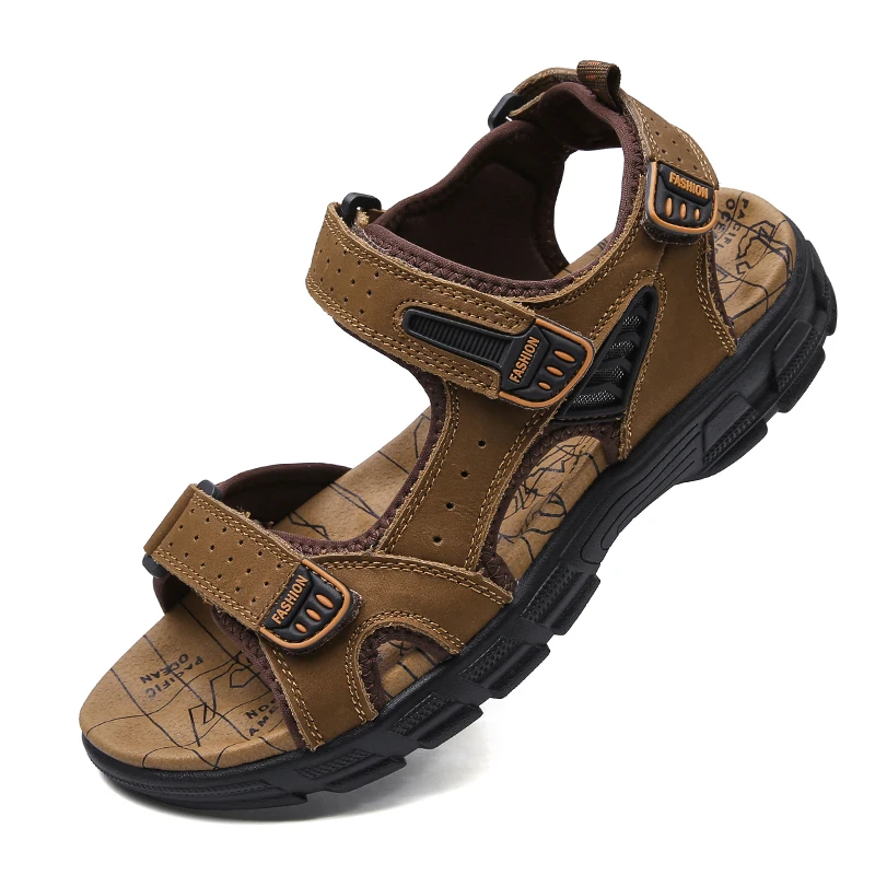 Sommer-Herrensandalen 2024, trendige Sandalen für Erwachsene, Original-Marken-Schuhe, Herren-Ledersandalen, Sandalen für Jungen, Trend-Designer