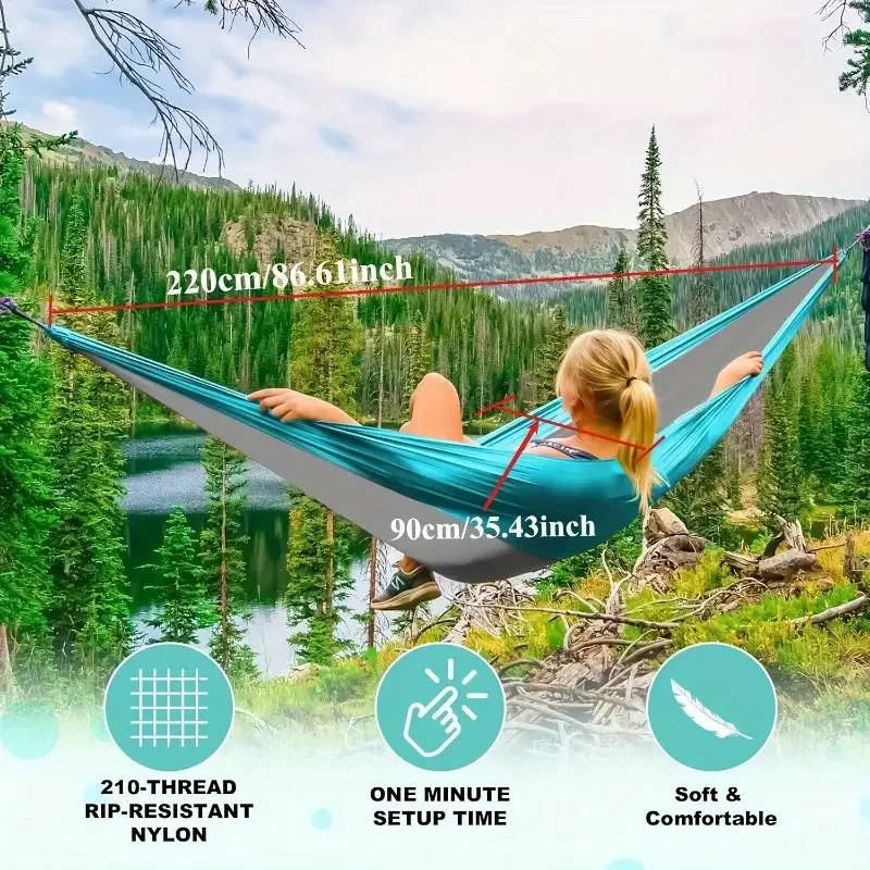 Amaca da campeggio Accessori da campeggio Attrezzatura per interni ed esterni con cinghie per alberi Amache leggere in nylon per escursioni in turismo