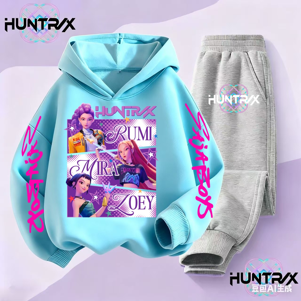 Детские комплекты с капюшоном Kpop Demon Hunters Saja, пуловер для мальчиков, толстовки для девочек и мальчиков, спортивный костюм в стиле аниме, осенняя повседневная детская одежда