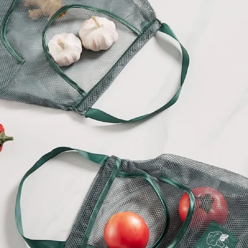 Borse portaoggetti riutilizzabili Borsa a rete da appendere alla cucina Borsa a rete per riporre frutta e verdura per la casa per zenzero, aglio, patate, cipolle