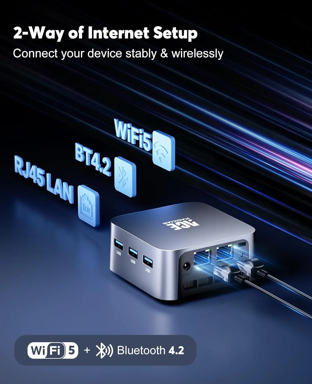 KAMRUI T8 Plus Mini PC Alder Lake N95 12GB LPDDR5 RAM 256GB SSD Windows11 pro 4K 60Hz 2.4/5G WiFi5 BT4.2 Mini Desktop Computer