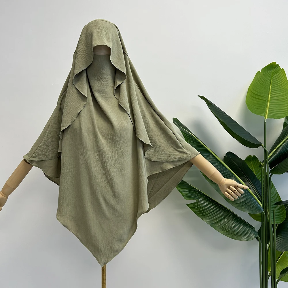 Capa khimar com alças niqab jazz crepe triângulo islâmico muçulmano feminino atacado ramadan gravata volta oração hijab
