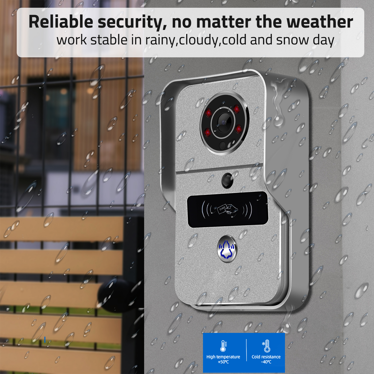 Timbre de vídeo inteligente Tuya de 2MP, timbre de puerta exterior con WiFi, cámara de 1080P, videoportero WiFi, timbre inalámbrico, cámara, tarjeta de identificación para el hogar