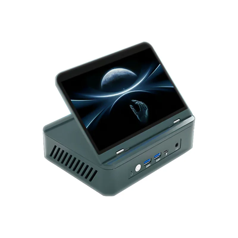AMD 7"Screen Mini PC Ryzen 9 6900HX 8 Core DDR5 2xLAN 2.5G NVMe 2*Type-C Small Office/Home Computer WiFi6 BT5.2 HD DP 7640HS