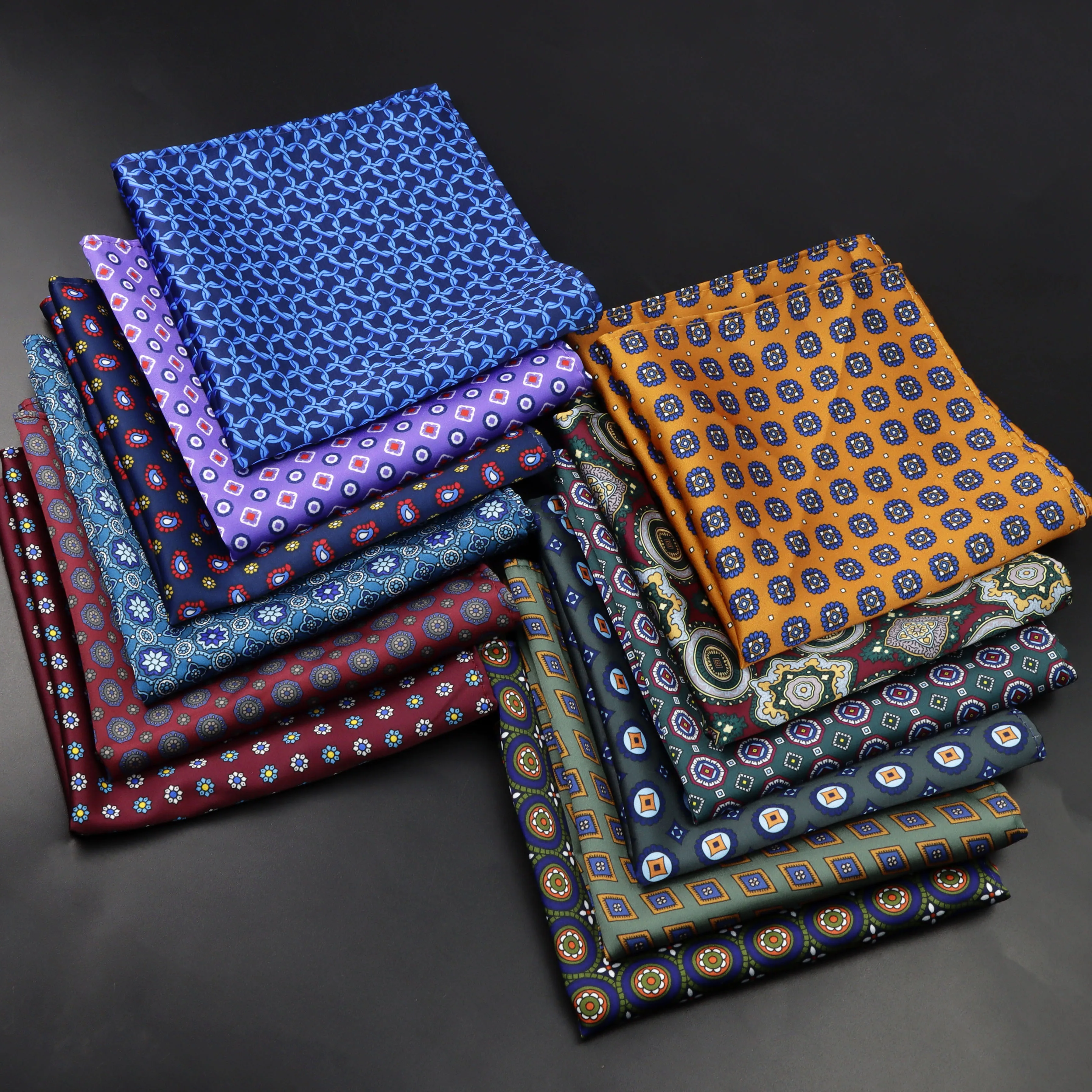 Neue Einstecktuch Taschentuch Zubehör Paisley Solide Farben Vintage Business Anzug Taschentuch Brust Schal Gravat Geschenk