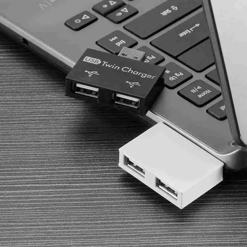 Divisor de interfaz de datos de carga USB 1/2, puerto Dual, extensor de corriente USB, adaptador de concentrador de cabeza OTG