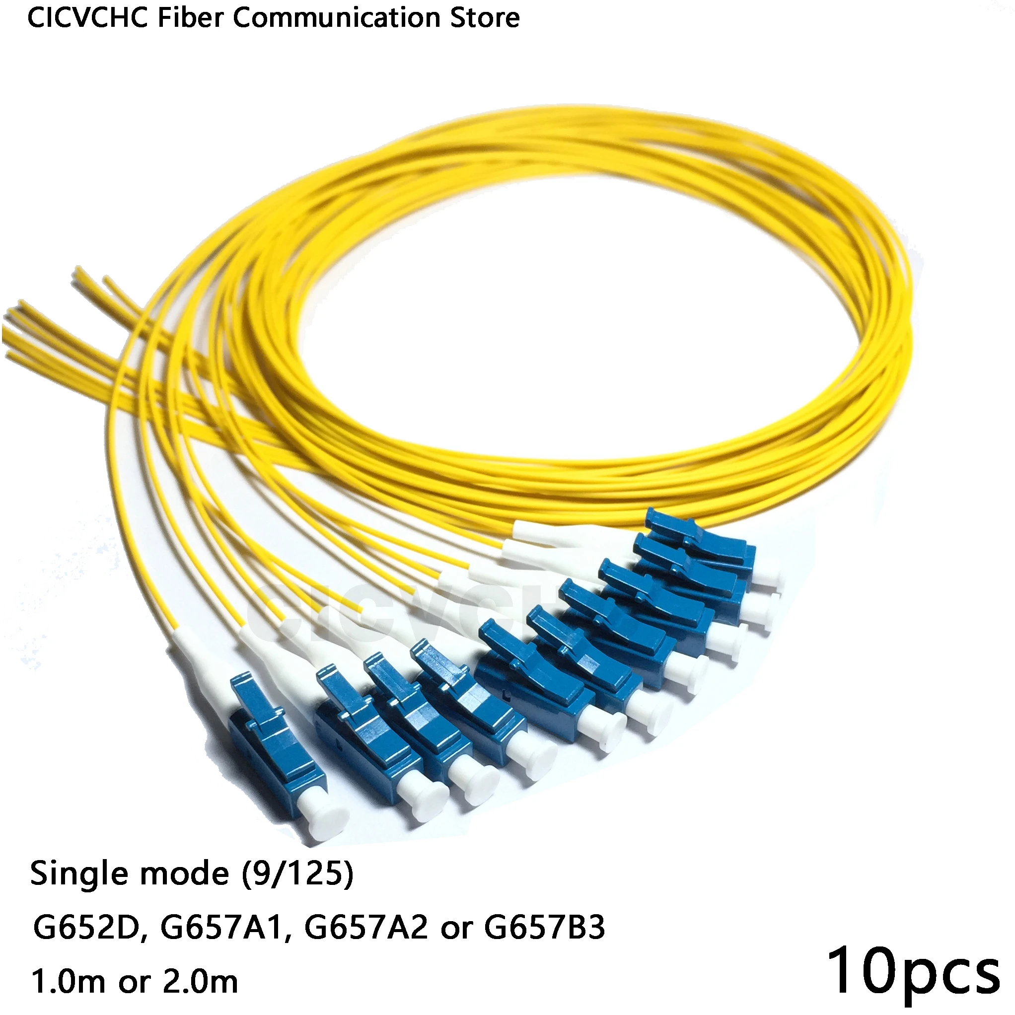 10 pz LC/UPC LC/APC Fibra Pigtail SM (G652D, G657A1, G657A2, G657B3), MM (OM1, OM2, OM3, OM4) Cavo da 0,9 mm