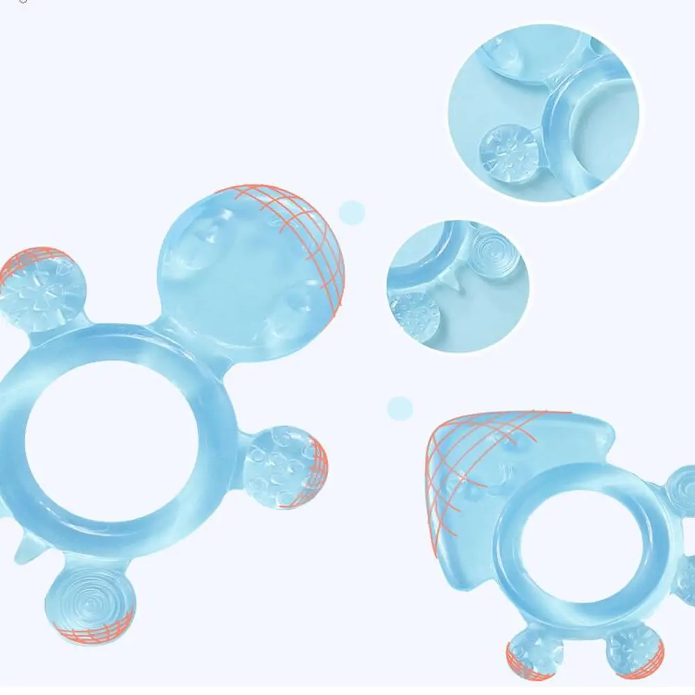 Molinillo de dientes de bebé, goma de dientes suave de silicona pura, juguetes para morder, para 3-24 meses