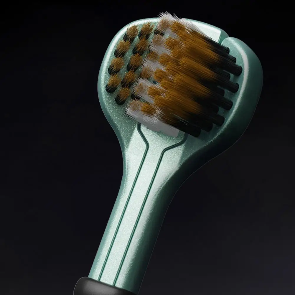 Manual Three-Sided Toothbrush Complete Teeth Gum Care Protruding Dots Clean Tongue Coating Soft Bristles Toothbrush