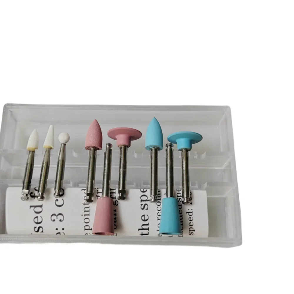 9 ชิ้น/กล่องทันตกรรมคอมโพสิตขัดสําหรับ Low Speed Handpiece Contra มุมชุด RA0309 เรซิ่นขัดชุดขัด