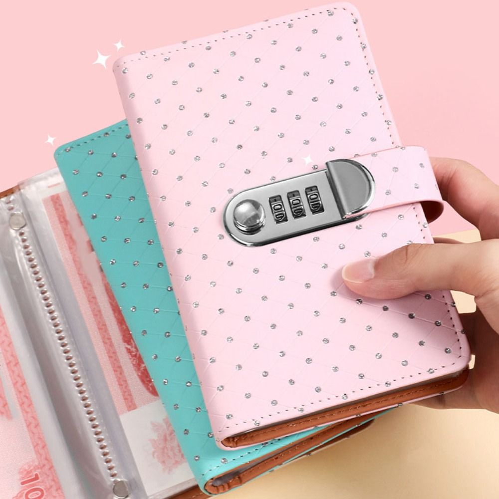 50 листов, переплет для экономии денег, маленькая хрустальная обложка, органайзер для экономии, органайзер-планировщик, многоразовая книга для учета из искусственной кожи