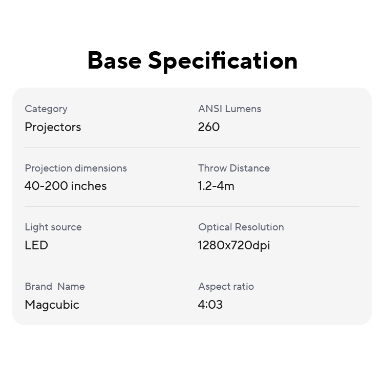 Magcubic 홈 시네마 야외 프로젝터, HY300 프로, 4K, 안드로이드 11, 듀얼 와이파이 6, 260ANSI, Allwinner H713, BT5.0, 1080P, 1280x720P