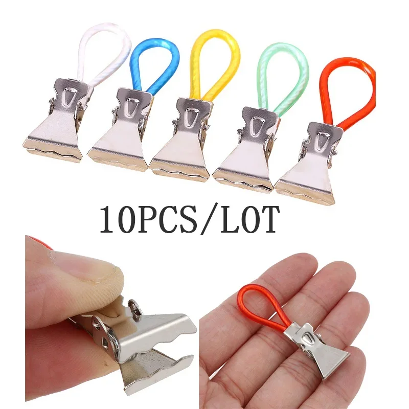 10 Chiếc Quần Áo Chốt Thép Không Gỉ Clothespins Nhiều Màu Sắc Giặt Trà Khăn Treo Kẹp Vòng Bếp Phòng Tắm